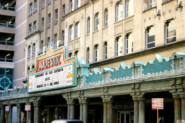 Majestic Theater (1929) (214 East Houston). San Antonio, TX. Style: Spanish Colonial & Mission. Architect: John Eberson. On National Register.