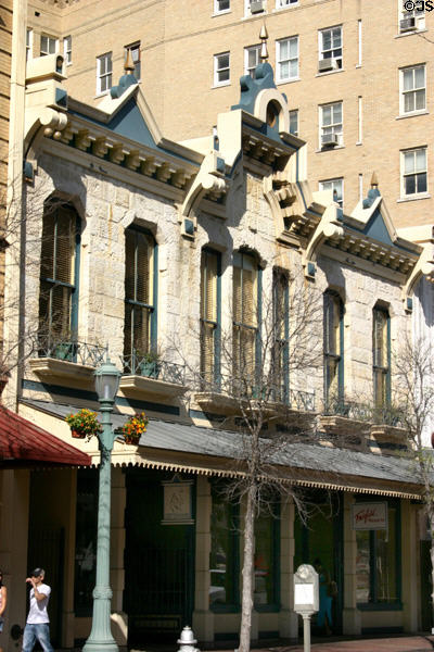 Albert Maverick building (c1882) with wishbone roofline (515 East Houston). San Antonio, TX.