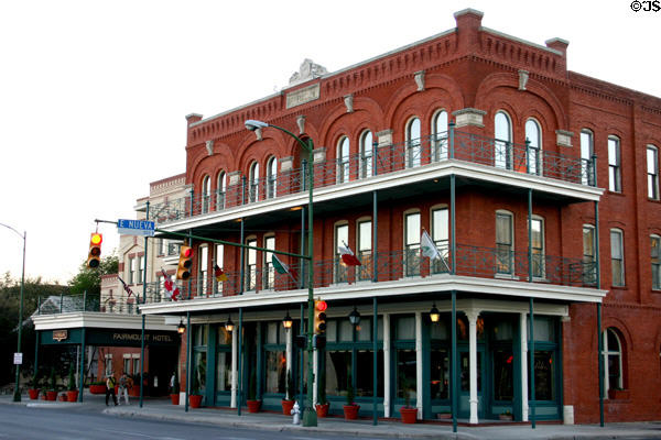 Fairmount Hotel (1906) was moved next to La Villita in 1985. San Antonio, TX. Architect: Leo M.J. Dielmann. On National Register.