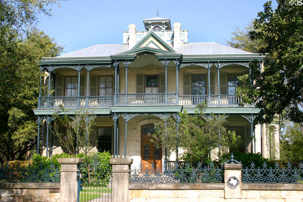 Carl Wilhelm August Groos house (1880) (335 King William) in King William district. San Antonio, TX. Style: Italian Villa. Architect: Alfred Giles.
