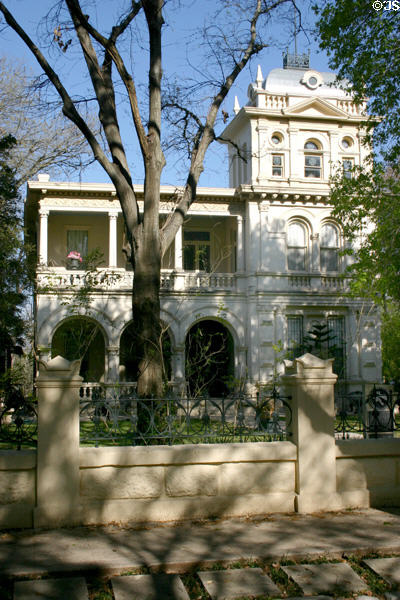 Norton / Polk / Mathis house (1876) (401 King William) in King William district. San Antonio, TX. Style: Italianate.