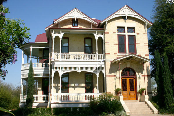Carl Harnisch house (1884) (523 King William) in King William district. San Antonio, TX. Style: Queen Anne.