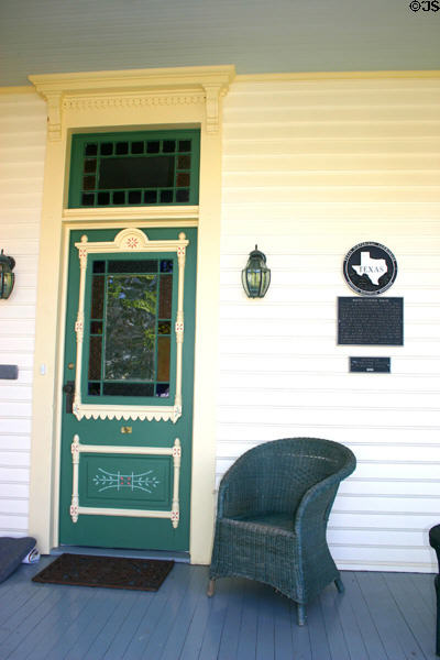 White Turner house front porch detail. Bastrop, TX.