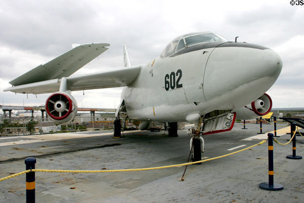 Douglas A-3BH Skywarrior jet attack aircraft (1956) on USS Lexington. Corpus Christi, TX.