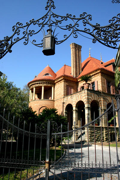 Open Gates mansion (1889-91) (2424 Broadway) built for George Sealy, president of Gulf, Colorado & Santa Fe Railroad. Galveston, TX. Style: Renaissance revival. Architect: Stanford White.