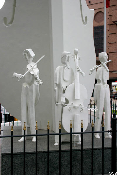 String musicians sculpture (1983) by David Addickes at Lyric Center. Houston, TX.