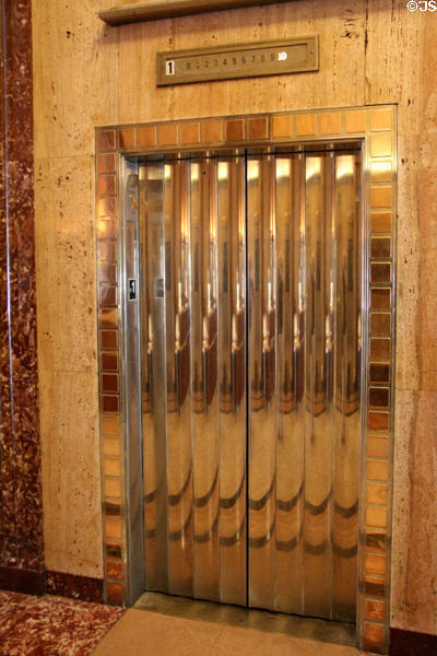 Art Deco elevator doors at Houston City Hall. Houston, TX.