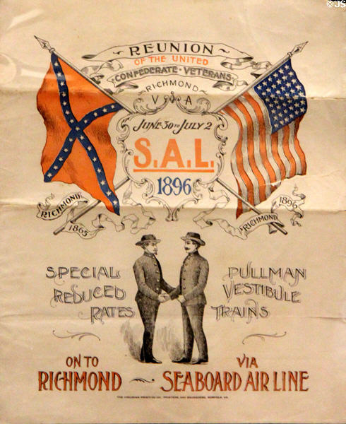 Confederate Veterans Reunion in Richmond, VA poster (1896) at San Jacinto Monument museum. San Jacinto, TX.