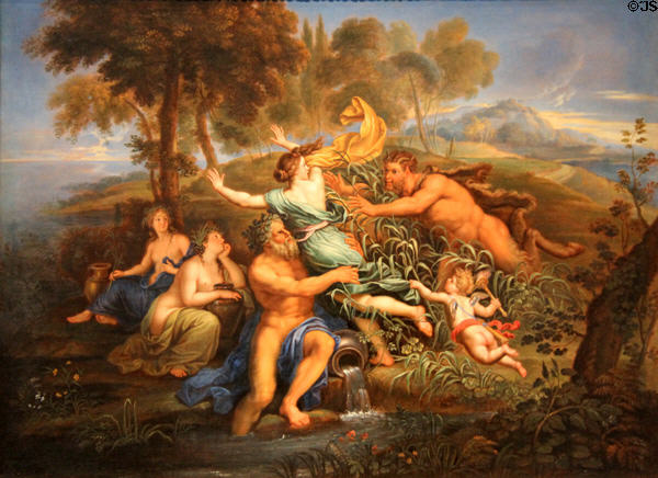 Pan & Syrinx painting (c1688) by Pierre Mignard of France at Museum of Fine Arts, Houston. Houston, TX.
