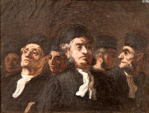 Meeting of Lawyers painting (c1860) by Honoré Daumier of France at Museum of Fine Arts, Houston. Houston, TX.
