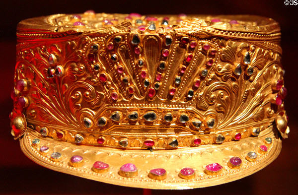 Gold king's crown (19thC) from Island of Bali at Museum of Fine Arts, Houston. Houston, TX.