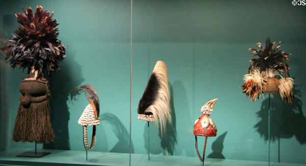 Headdresses (20thC) from Democratic Republic of Congo at Museum of Fine Arts, Houston. Houston, TX.