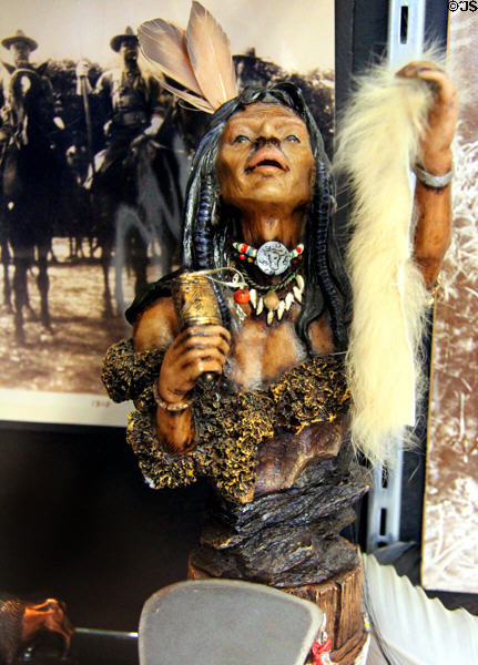 Sculpture showing Native American at Buffalo Soldiers National Museum. Houston, TX.