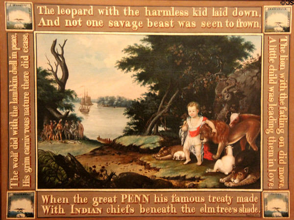 Peaceable Kingdom painting (c1826-8) by Edward Hicks at Bayou Bend. Houston, TX.