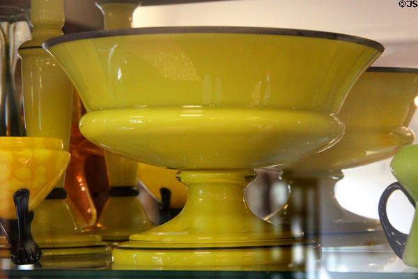 Czech glass footed bowl at Czech Cultural Center. Houston, TX.