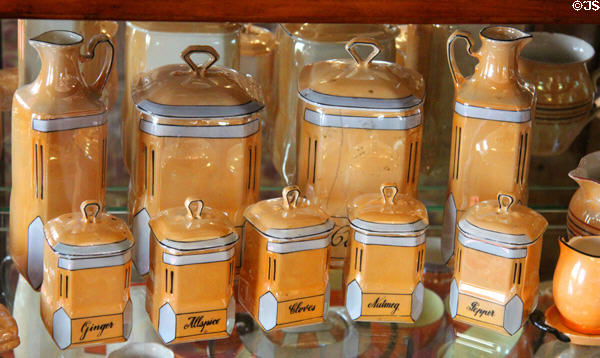 Czech glass spice jars at Czech Cultural Center. Houston, TX.