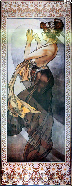 North Star Art Nouveau print by Alphonse Mucha at Czech Cultural Center. Houston, TX.