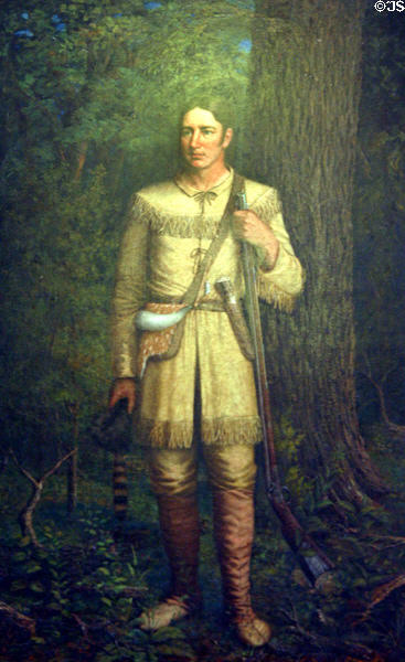 Painting of Davie Crockett by William Henry Huddle in State Capitol. Austin, TX.