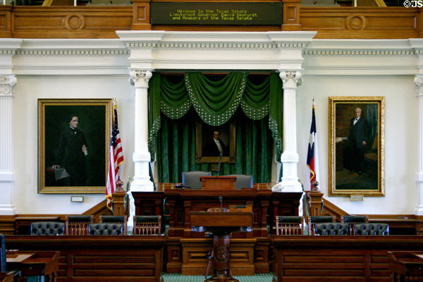 Senate rostrum in State Capitol. Austin, TX.