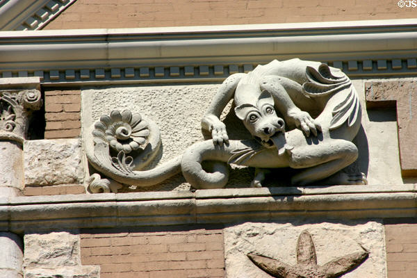 Driskill Hotel carving of dragon. Austin, TX.