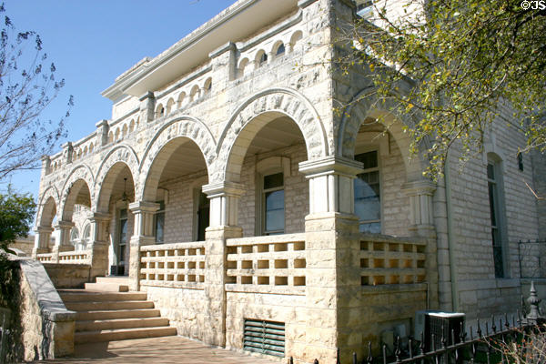 North-Evans chateau now Austin's Women's Club (1874) (700 San Antonio St.). Austin, TX. Architect: Alfred Giles.
