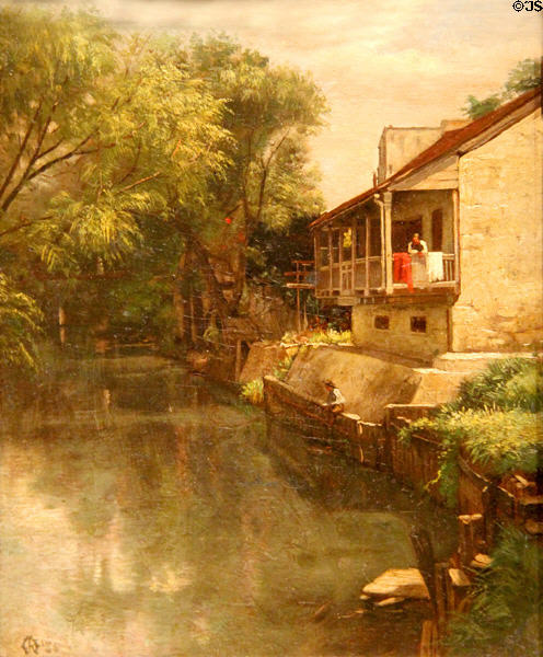 San Antonio River painting (1886) by Robert Jenkins Onderdonk at San Antonio Museum of Art. San Antonio, TX.