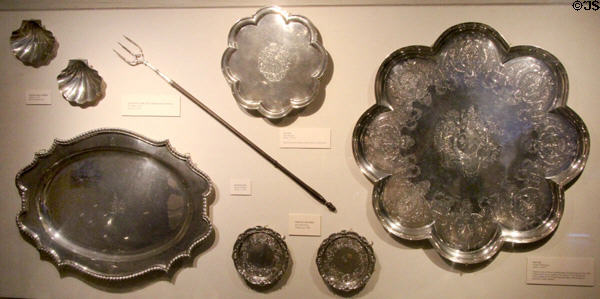 Irish silverware collection at San Antonio Museum of Art. San Antonio, TX.