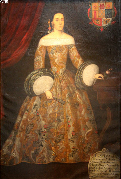 Portrait of Doña Andrea Román de Aulestia y Cedreros y Gómez-Boquete y Monte Alegre (18th C) by Spanish Colonial School or Peru at San Antonio Museum of Art. San Antonio, TX.