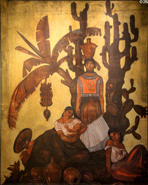 People from Tehuantepec painting (1932) by Roberto Montenegro of Mexico at San Antonio Museum of Art. San Antonio, TX.
