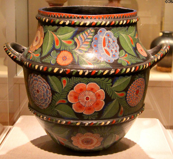 Earthenware container (c1930) from Jalisco, Mexico at San Antonio Museum of Art. San Antonio, TX.
