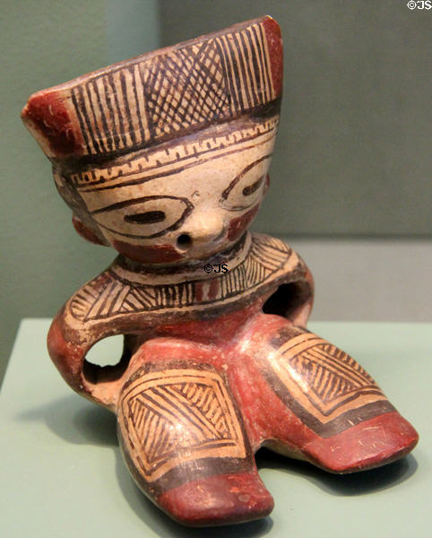 Earthenware seated figure (1000) from Nicoya Region, Costa Rica at San Antonio Museum of Art. San Antonio, TX.