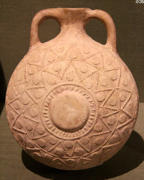Earthenware flask (13th C) from Iraq at San Antonio Museum of Art. San Antonio, TX.