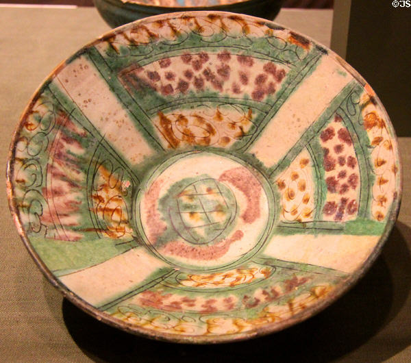 Earthenware bowl (10th C) from Iran at San Antonio Museum of Art. San Antonio, TX.