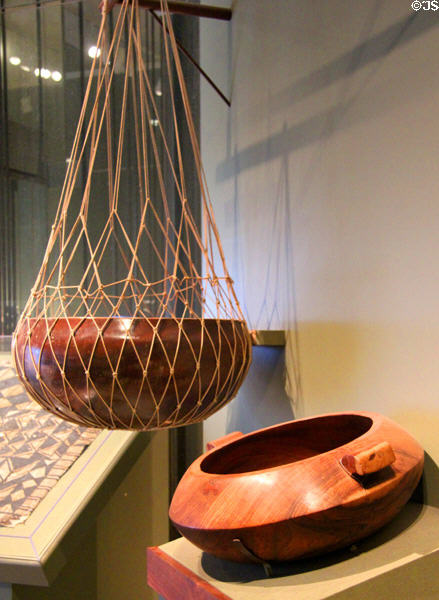 Koa wood Hawaiian bowls at San Antonio Museum of Art. San Antonio, TX.
