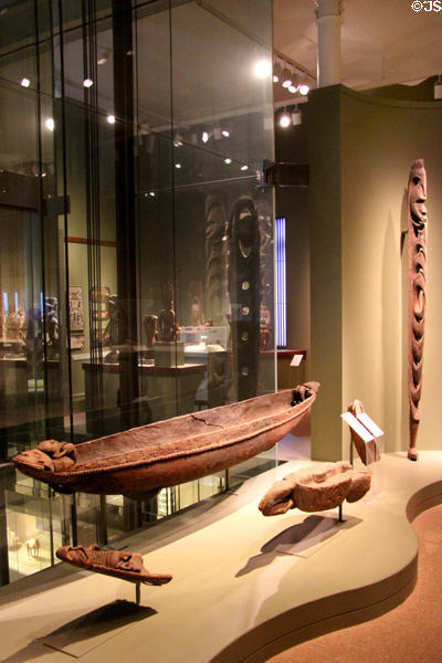 Gallery of objects from Papua New Guinea at San Antonio Museum of Art. San Antonio, TX.