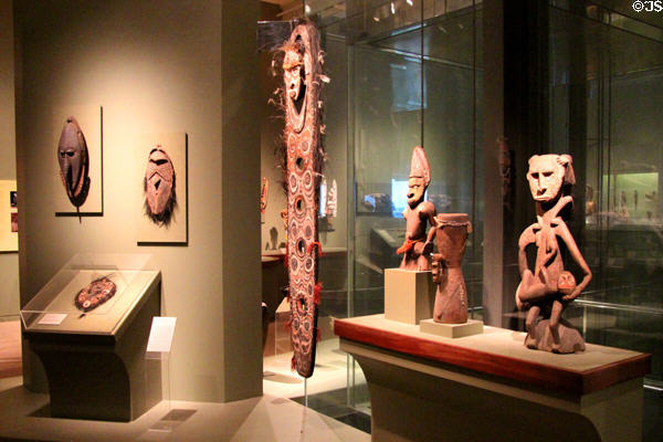 Gallery of objects from Papua New Guinea at San Antonio Museum of Art. San Antonio, TX.
