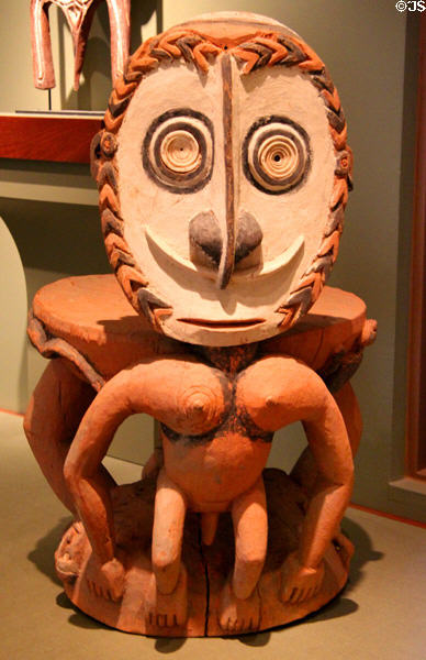 Orator's Pulpit (late 19th-early 20th C) by Iatmul people of Sepik River region of Papua New Guinea at San Antonio Museum of Art. San Antonio, TX.