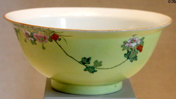 Qing dynasty porcelain bowl (1736-95) by Qianlong from China at San Antonio Museum of Art. San Antonio, TX.