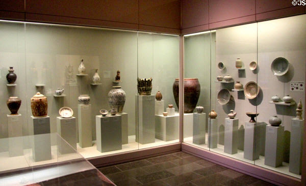 Collection of Southeast Asian porcelains at San Antonio Museum of Art. San Antonio, TX.