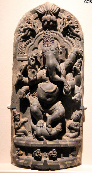 Stone Ganesha (11th C) from Bengal, India at San Antonio Museum of Art. San Antonio, TX.