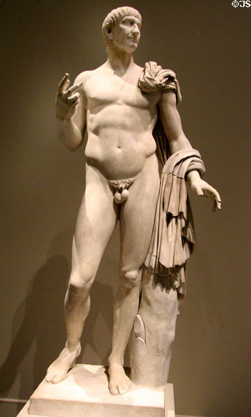Roman Lansdowne marble Trajan statue (head 98-117 & torso 1st-2nd C CE) at San Antonio Museum of Art. San Antonio, TX.