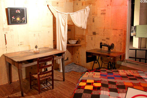 Interior of African-American Texans sharecropper's house at Institute of Texan Cultures. San Antonio, TX.