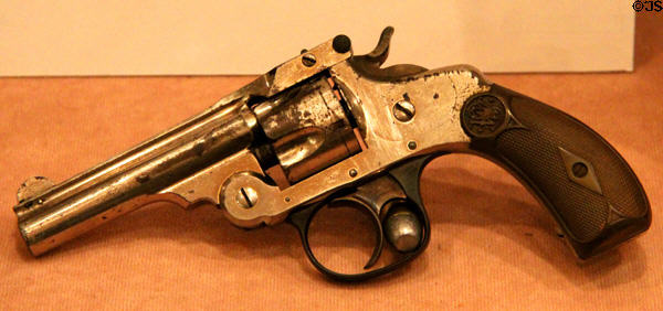 Bat Masterson's pistol (Smith & Wesson .32 caliber with 3" barrel) confiscated by a Texas Ranger in 1896 at Buckhorn Museum. San Antonio, TX.