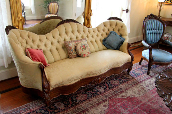 Sofa in parlor at Guenther House Museum. San Antonio, TX.