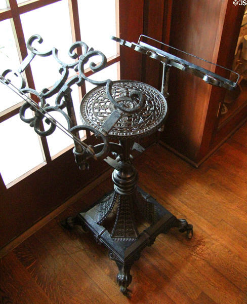 Reading stand & dictionary holder (c1880s) by Holloway of Cuyahoga Falls, OH at Guenther House Museum. San Antonio, TX.