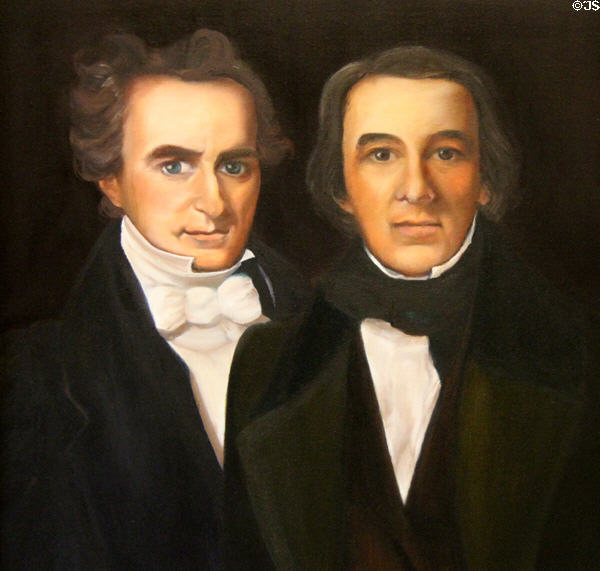 José Antonio Navarro & Stephen F. Austin portrait (2012) by Elizabeth Rodriquez at Casa Navarro State Historic Site. San Antonio, TX.