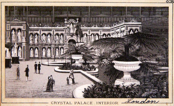 Crystal Palace Interior lithograph at Edward Steves Homestead Museum. San Antonio, TX.