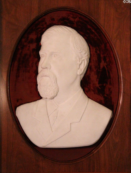 Portrait relief at Edward Steves Homestead Museum. San Antonio, TX.