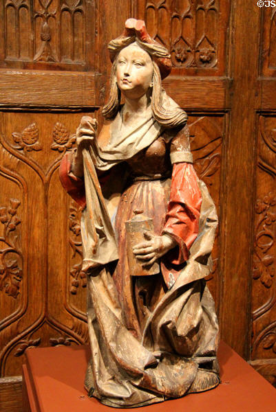 St Mary Magdalene wood sculpture (c1470) from Upper Rhineland, France at McNay Art Museum. San Antonio, TX.
