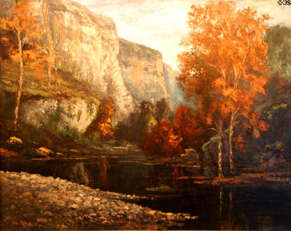 Stream of Black Pond painting (c1865) by Gustave Courbet at McNay Art Museum. San Antonio, TX.